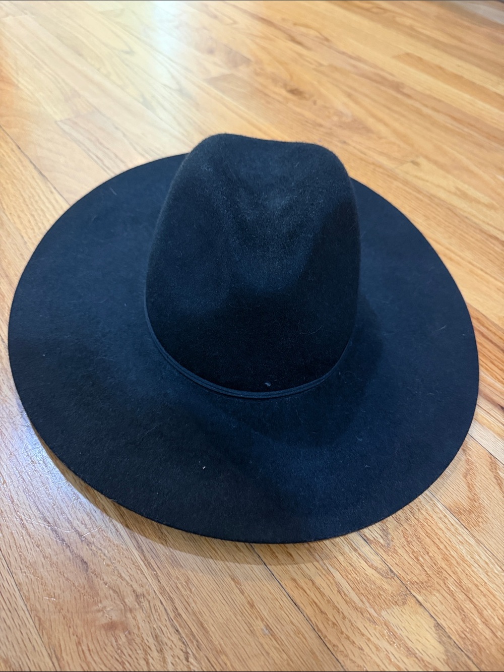 Zara Black Wide-Brim Felt Rancher Hat
